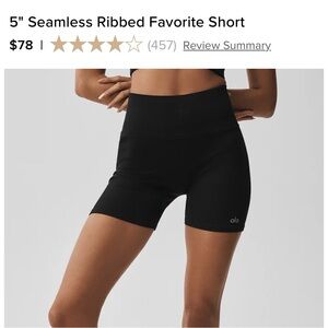 ALO Yoga Women's Black Seamless Ribbed Shorts
